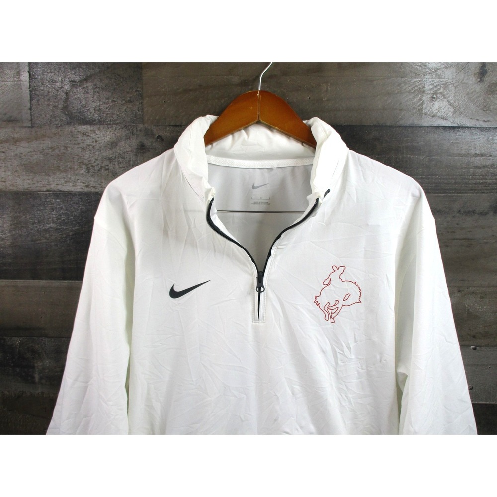 Nike Jacket Mens Large White Hooded Half Zip Windbreaker Pullover FJ9545-101